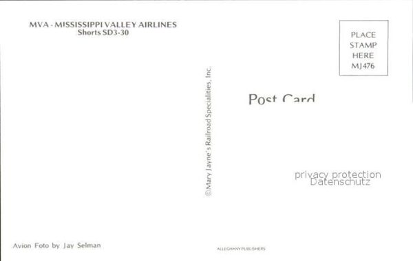 Flugzeuge Zivil MVA Mississippi Valley Airlines Shorts – Bild 2