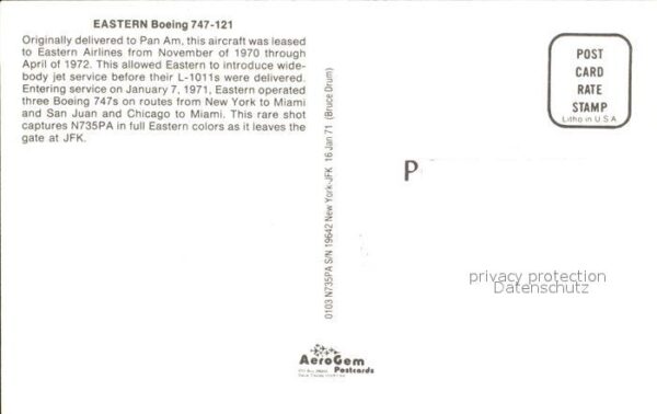 Flugzeuge Zivil Eastern Boeing 747-121 – Bild 2