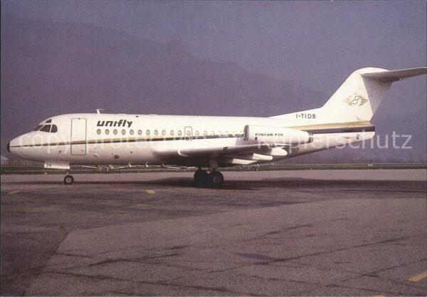 Flugzeuge Zivil Uniflly Fokker F-28 Fellowship 1000 I-T
