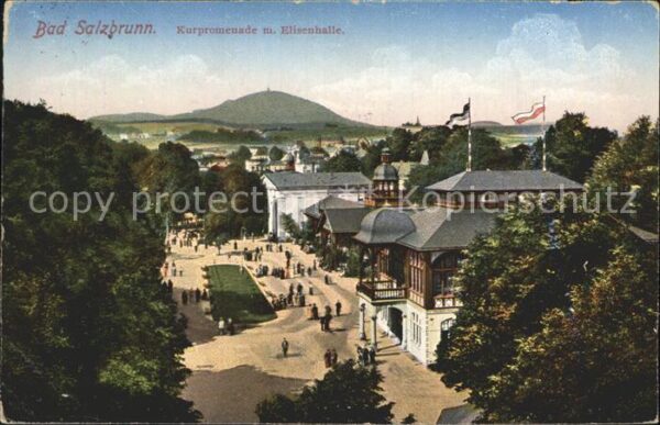 Bad Salzbrunn Szczawno-Zdroj Kurpromenade mit Elisenhalle