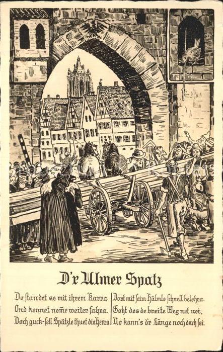 Ulm Donau Ulmer Spatz Belagerung der Stadt Zeichn