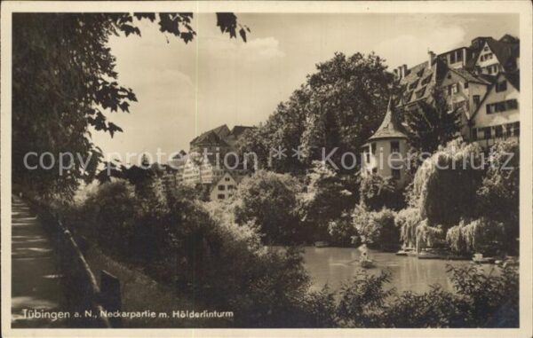 Tuebingen Neckarpartie mit Hölderlinturm