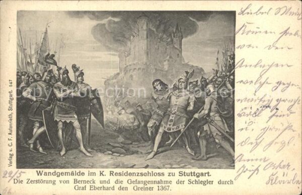 Stuttgart Wandgemälde im Residenzschloss Zerstöru