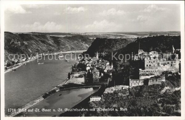 St Goar mit St Goarshausen und den Burgen Rhein