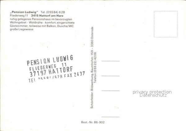 Hattorf Harz Pension Ludwig Gastraum Zimmer Kamin – Bild 2