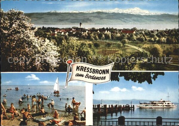 Kressbronn Bodensee Panorama Strand Bodenseefähre Anleger
