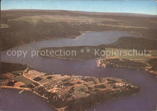 Edersee mit Halbinsel Scheid und Schloss Waldec