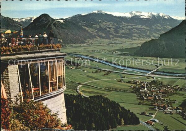 Wiesing Tirol Blick von der Kanzelkehre auf Inntal Au