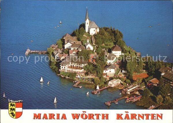 Maria Woerth Woerthersee Wallfahrtskirche Fliegeraufnahme