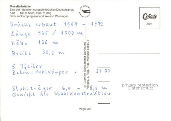 Mosel Region Moseltalbrücke Campinginsel Winningen F – Bild 2