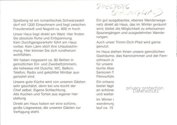 Spielberg Altensteig Gasthof Pension Waldruh – Bild 2