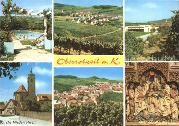 Oberrotweil Schwimmbad Total Schule Kirche Ortsblic