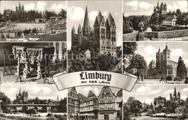 Limburg Lahn Nepomuk und Dom Schloss Lahnbrücke Korn