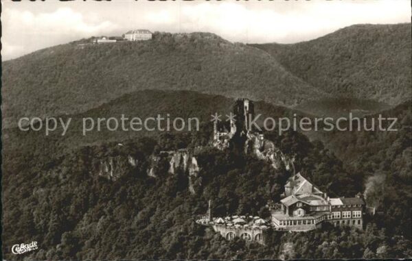 Drachenfels mit Petersberg Fliegeraufnahme