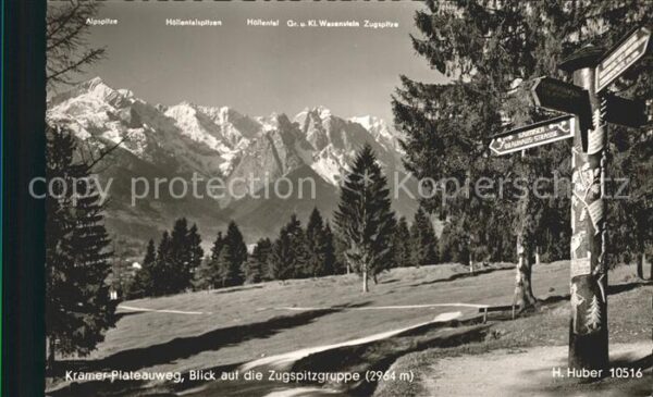 Zugspitze Blick vom Kramer Plateaueweg