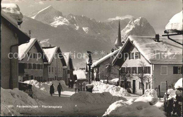 Garmisch-Partenkirchen Florianplatz verschneit