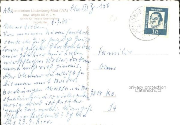 Ried Altusried Sanatorium Lindenberg Klinik Liegehalle – Bild 2