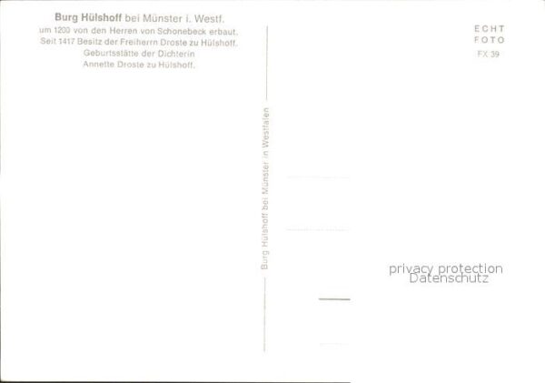 Muenster Westfalen Burg-Hülshoff Geburtsort Dichterin Anne – Bild 2