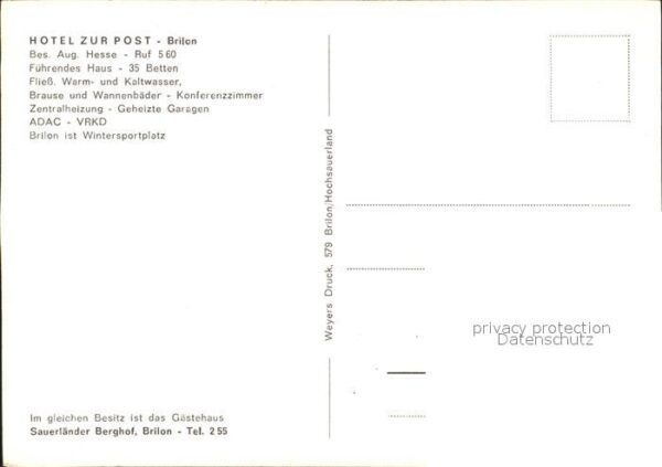Brilon Hotel zur Post Künstlerkarte – Bild 2