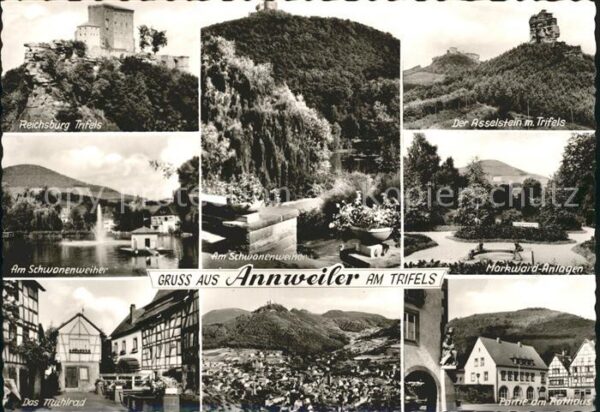 Annweiler Trifels Asselstein mit Trifels Rathaus Mühlrad