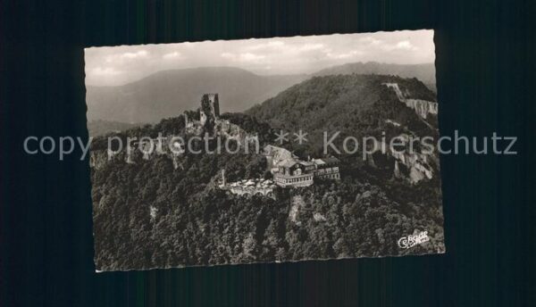 Drachenfels mit Hotel Restaurant Fliegeraufnahme