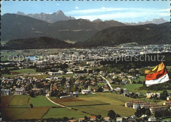 Villach Kaernten mit Mangart Julische Alpen und Landskro