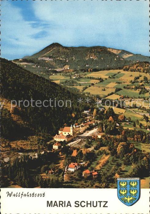 Maria Schutz Niederoesterreich Zweitürmige barocke Kirche Panorama