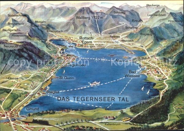 Tegernsee und Umgebung Panoramakarte