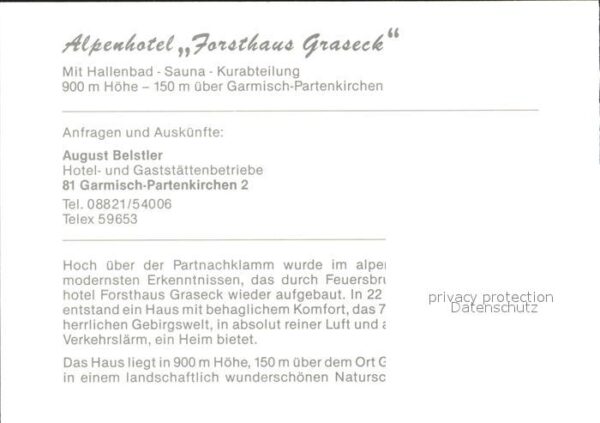 Garmisch-Partenkirchen Alpenhotel Forsthaus Graseck Terrasse G – Bild 2