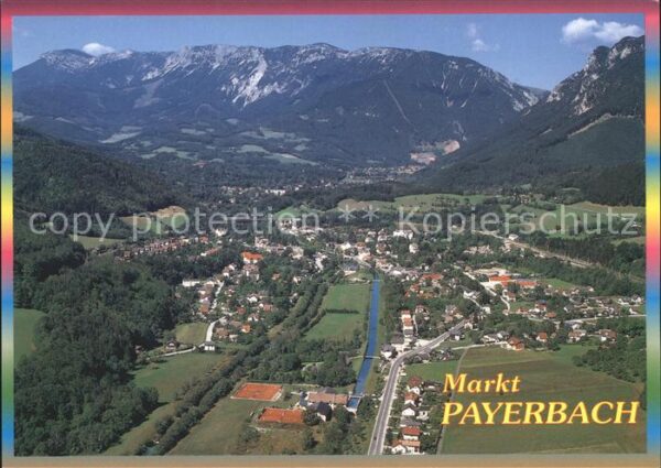 Payerbach mit Rax Fliegeraufnahme