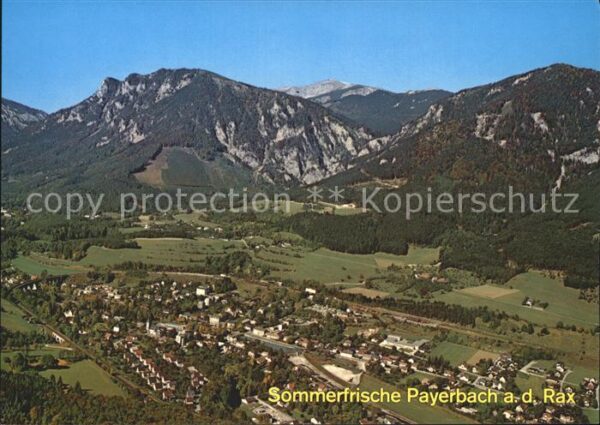 Payerbach mit Rax Gahns und Schneeberg Fliegerauf