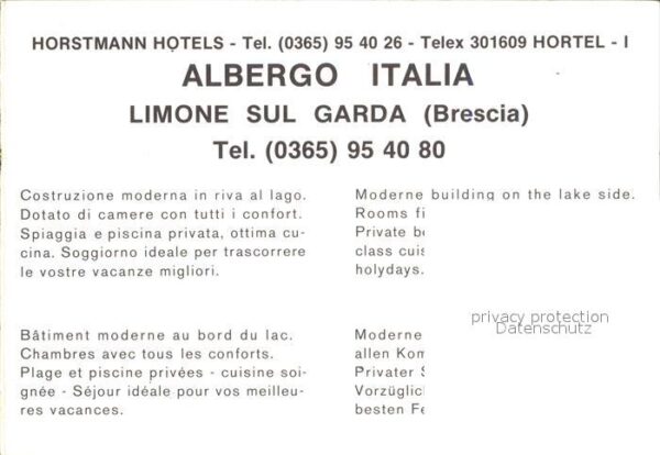 Limone sul Garda Albergo Italia Gastraum Strand Swimming – Bild 2