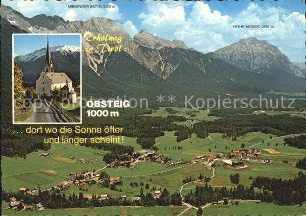 Obsteig Tirol mit Mieminger Kette und Hohe Munde Dorf