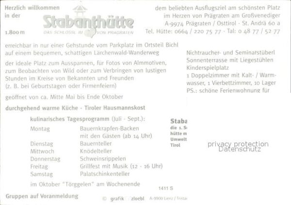 Praegraten Grossvenediger Stabanthütte Terrasse Gaststube Spielpl – Bild 2