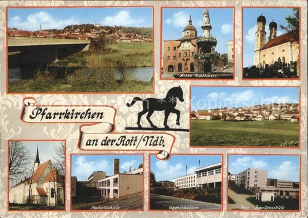 Pfarrkirchen Niederbayern Panorama Altes Rathaus Kirche Stadtblic
