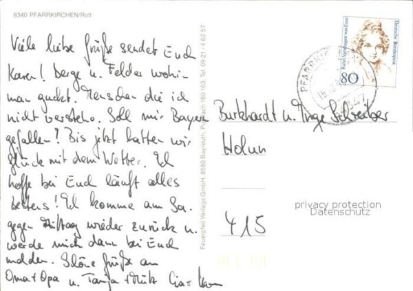 Pfarrkirchen Niederbayern Strassenpartie Teilansicht Kirche Brunn – Bild 2