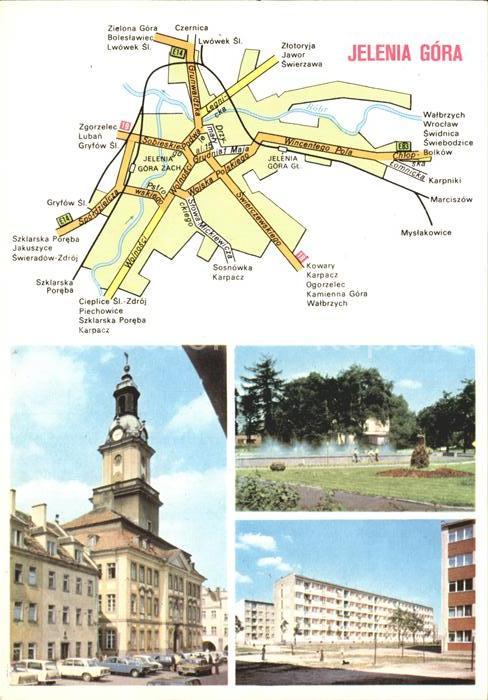 Jelenia Gora Rathaus Wohnblocks Lageplan