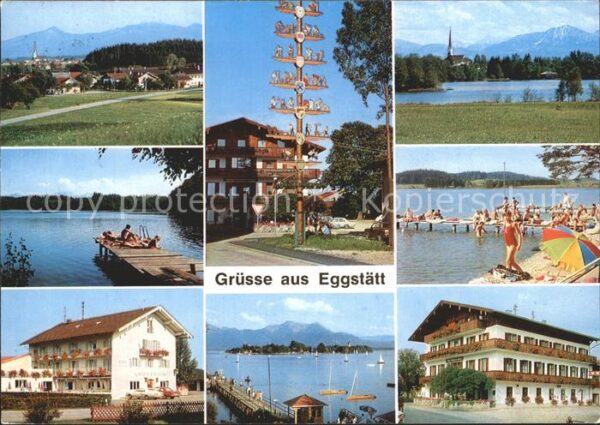 Eggstaett Oberbayern Ortsansicht Maibaum Hartsee Strandparti
