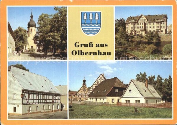 Olbernhau Erzgebirge Kirche Rathaus Gaststätte Wilder Mann S