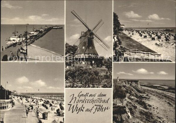 Wyk Foehr Seebrücke Windmühle Strand Steilküste