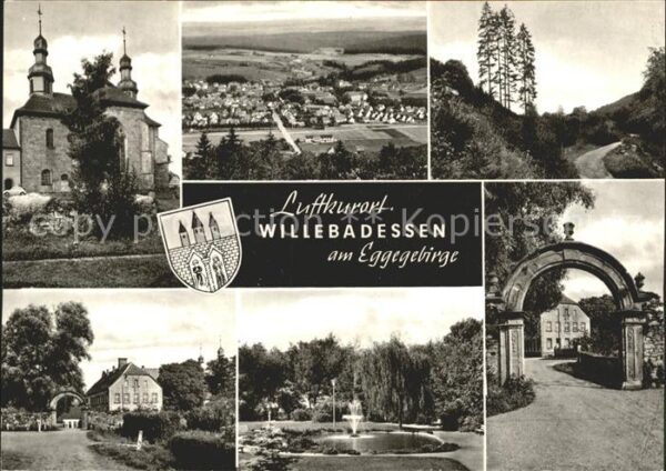Willebadessen Kirche Panorama Strasse Kurpark Fontäne