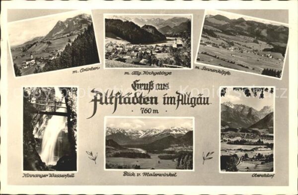 Altstaedten Oberstdorf Wasserfall Blick vom Malerwi