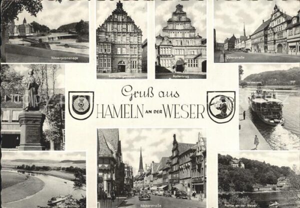 Hameln Weser Weserpromenade Bäckerstrasse  Dampfer
