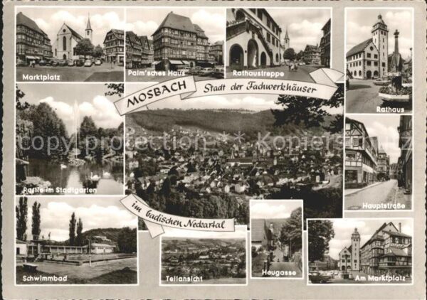 Mosbach Baden Rathaus Rathaustreppe Hauptstrasse Mark