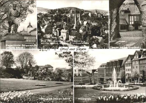 Siegen Westfalen Marktplatz Frühling am Oberen Schloss