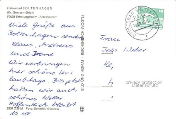 Boltenhagen Ostseebad FDGB- Erholungsheim Fritz Reuter – Bild 2