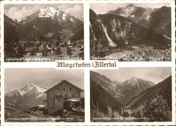 Mayrhofen Zillertal Gesamtansicht Grünberg Gasthof Zillergr