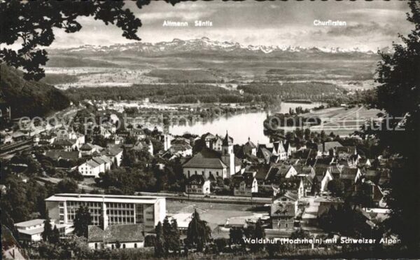 Waldshut Tiengen Rhein mit Altmann Säntis und Churfirsten