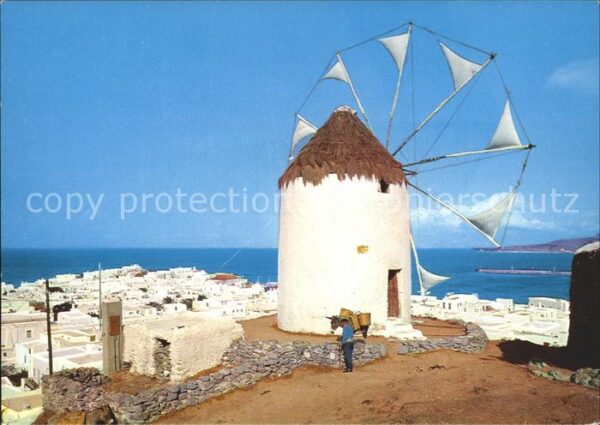 Mykonos Kykladeninsel Aegaeis Windmühle
