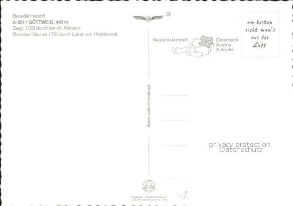 Wachau Oesterreich Stift Göttweig Fliegeraufnahme – Bild 2